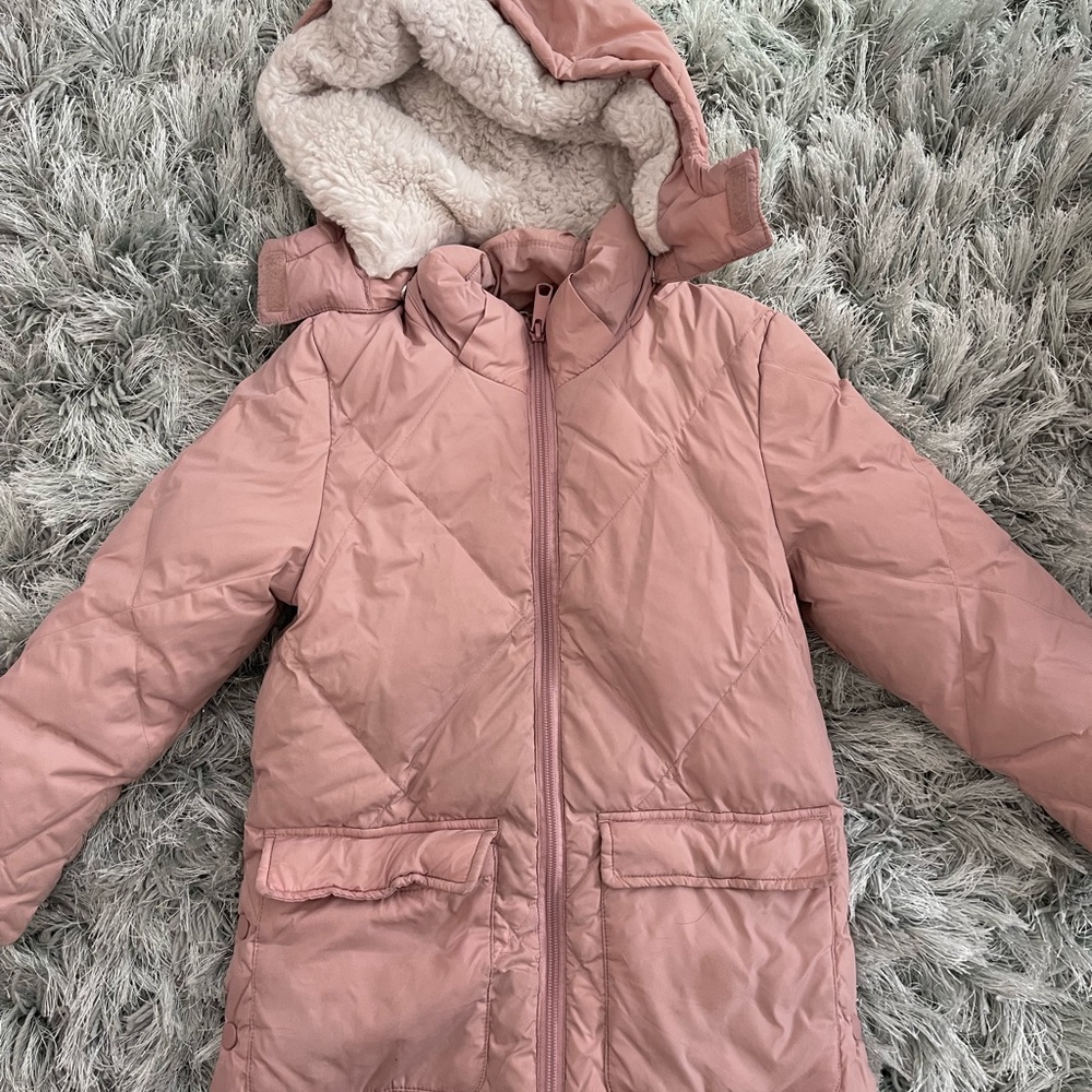 Little girls Kids H&M parka coat - pink